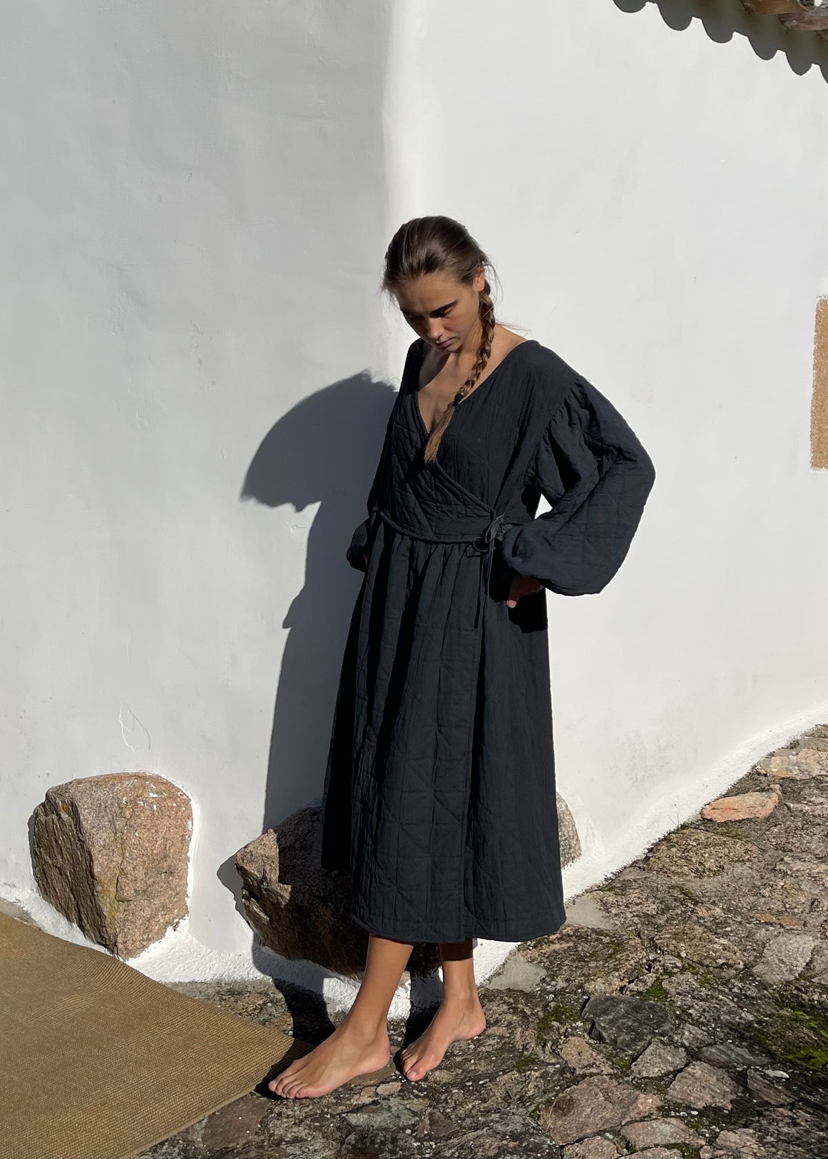 Saint Cecilia Dress — Smog Jacquard Cotton