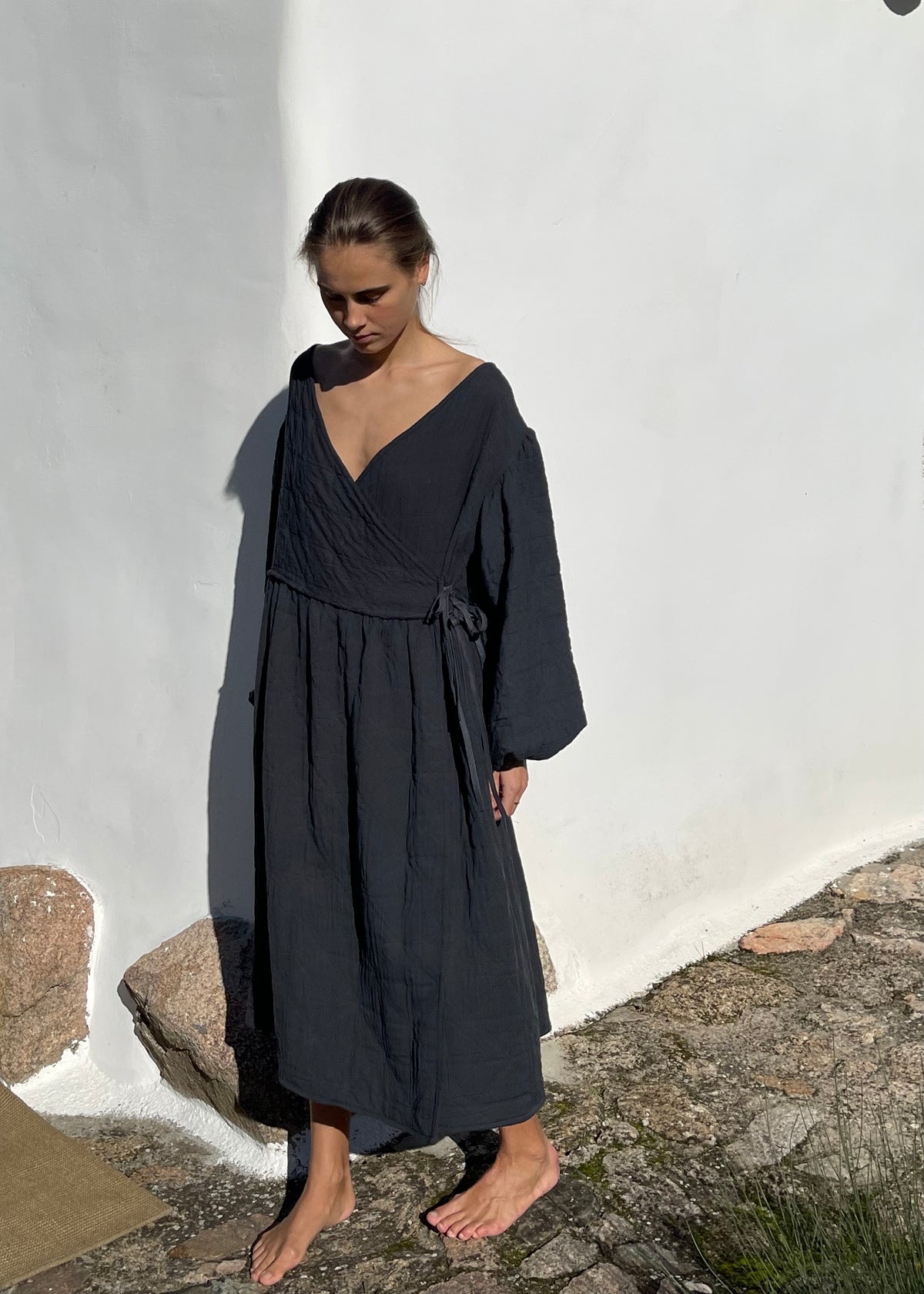 Saint Cecilia Dress — Smog Jacquard Cotton