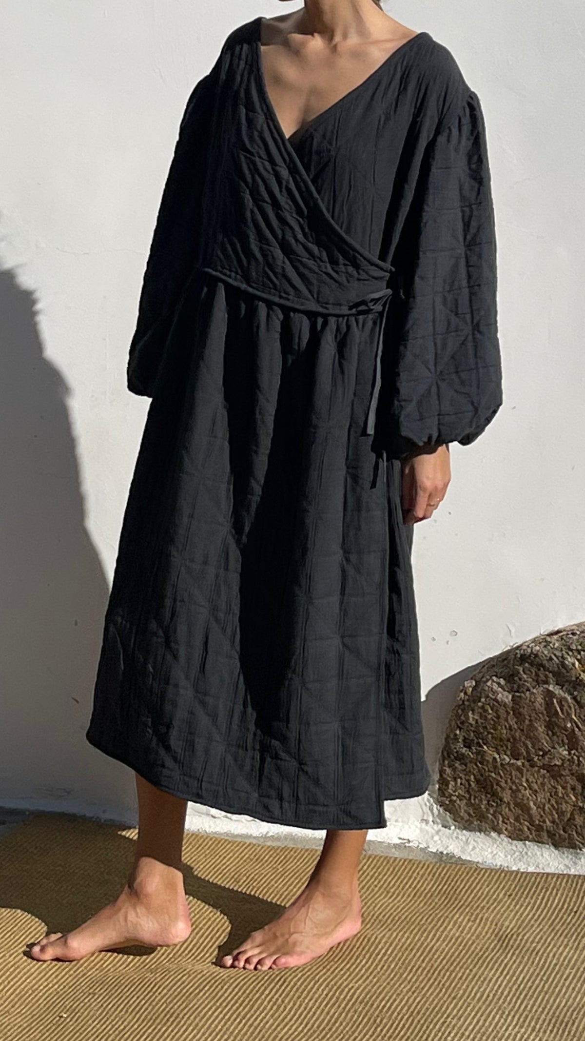Saint Cecilia Dress — Smog Jacquard Cotton