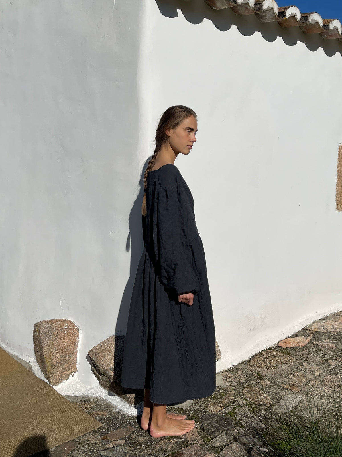 Saint Cecilia Dress — Smog Jacquard Cotton