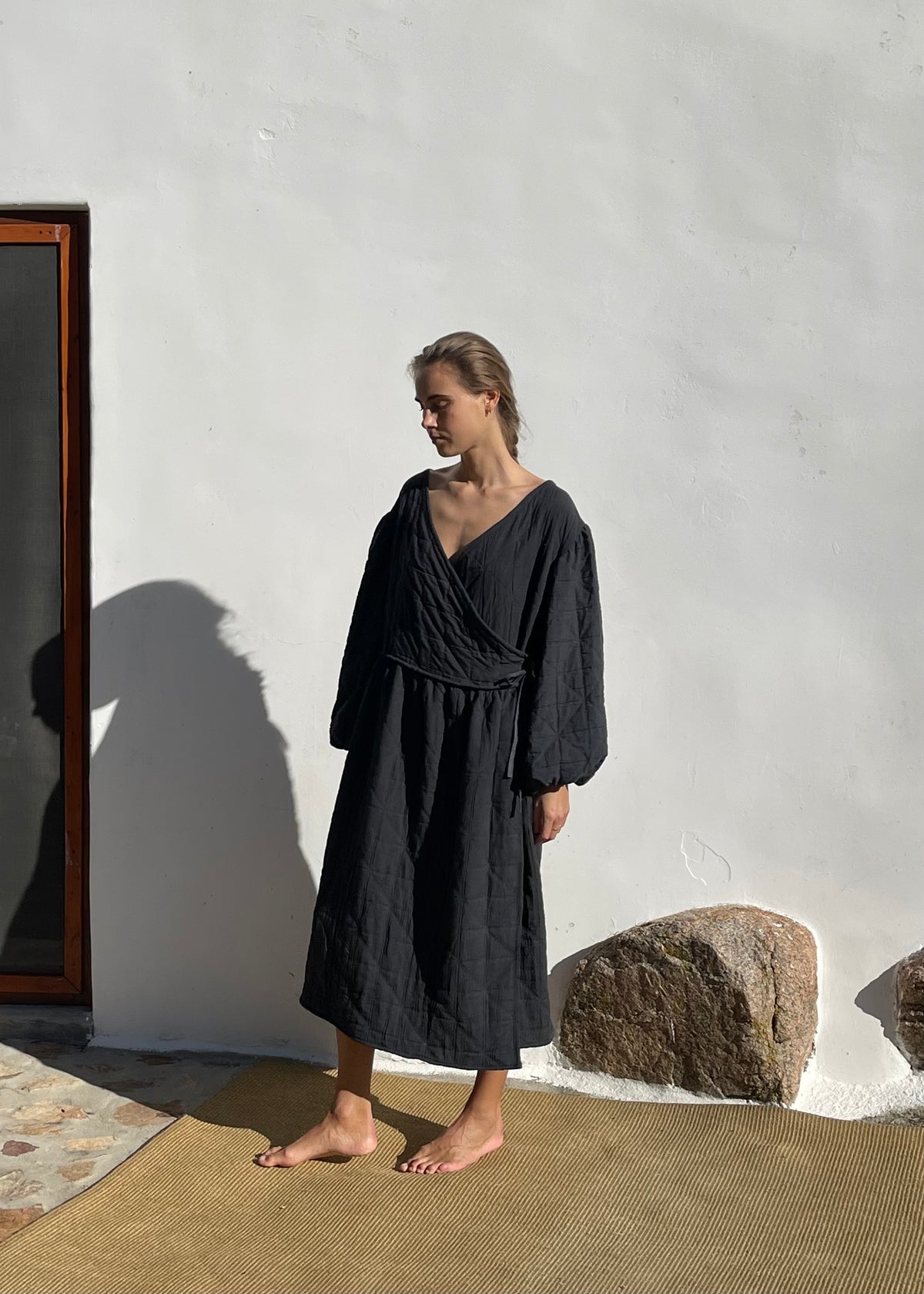 Saint Cecilia Dress — Smog Jacquard Cotton