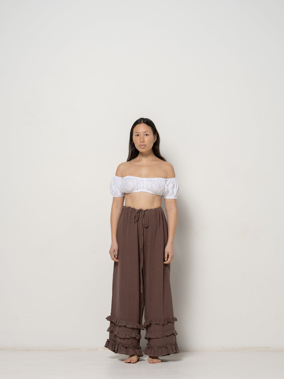 Anka Pants - Deep Brown Cotton Muslin [last units]