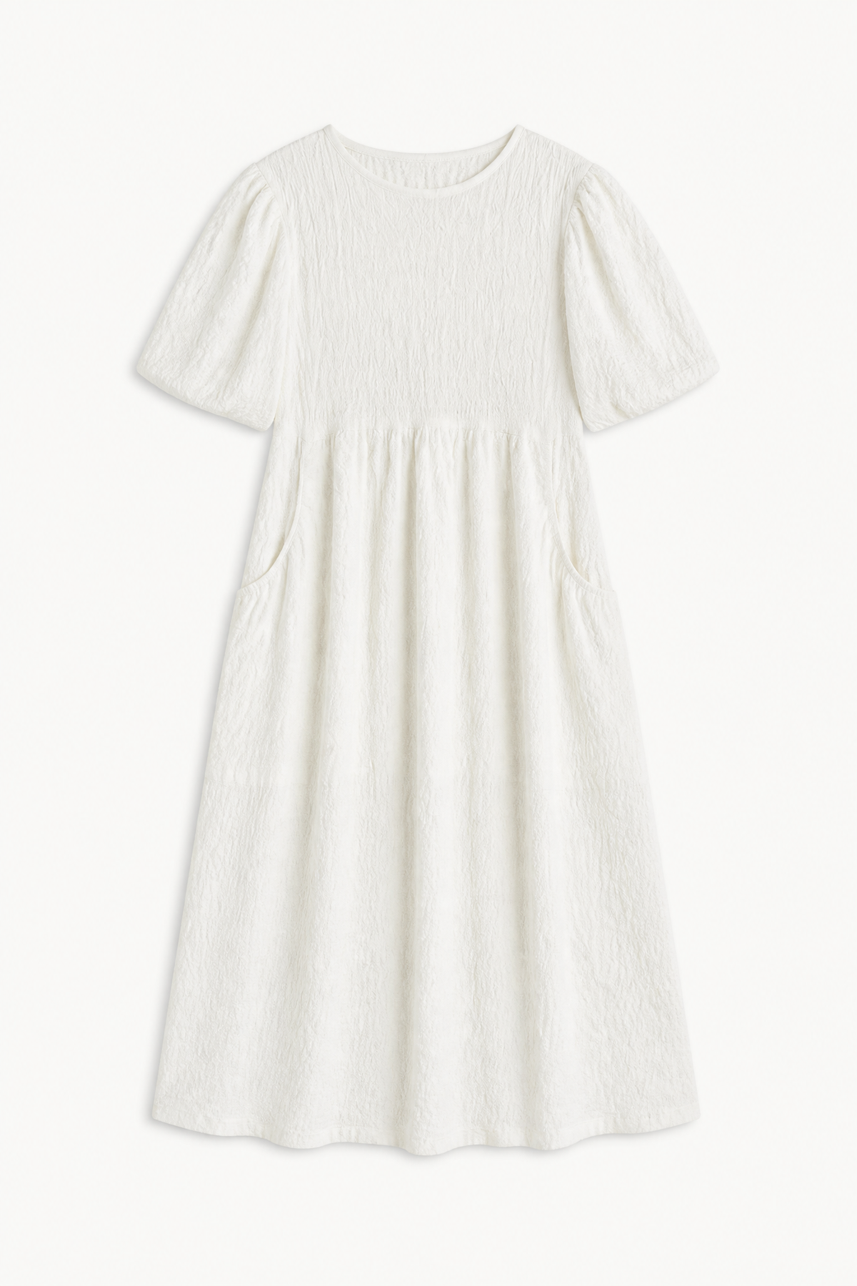 Piano Dress - White Powder Cotton