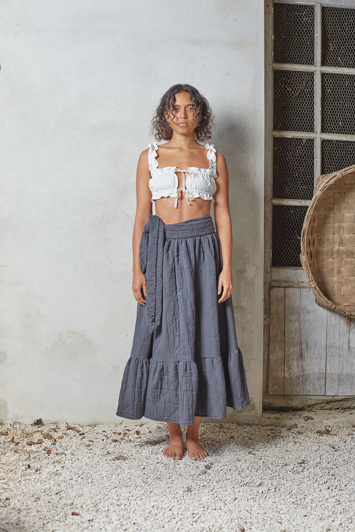 La Jupe Sauvage – Smog Quilted Cotton [last units]
