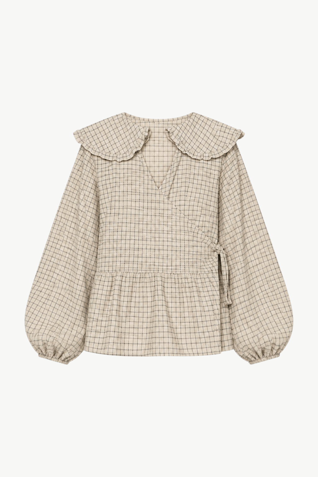 Ada Mini Collar Blouse - Checkered Hemp Organic Cotton Yarn